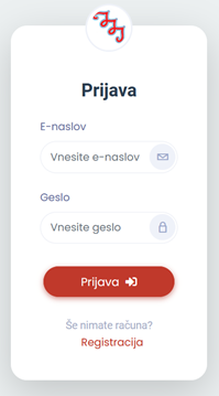 PRIJAVA UPORABNIKA